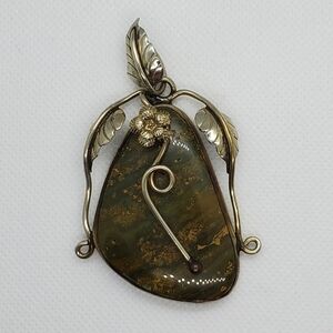 Agate and Copper Metal work Pendant
